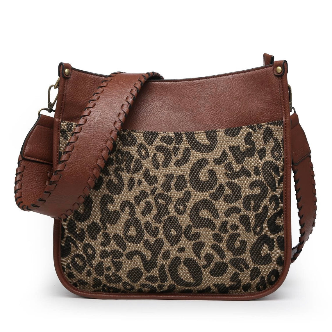 Jen & Co. Chloe Cheetah Crossbody with Guitar Strap