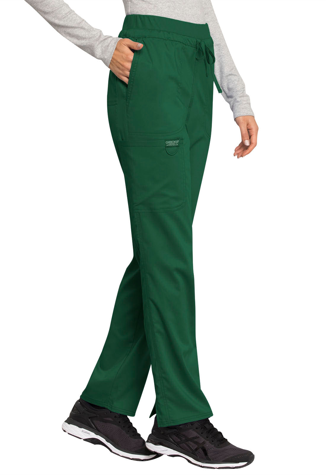 Workwear Revolution Mid Rise Tapered Leg Drawstring Pant-WW105- Hunter Green