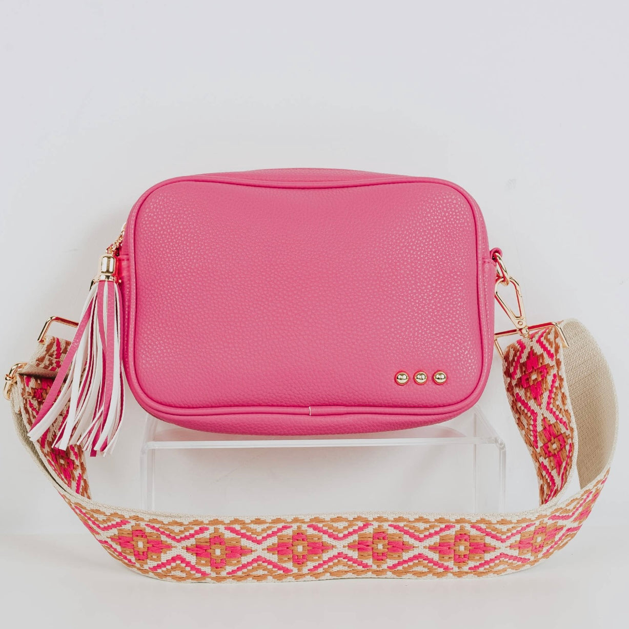 Pink Willow Camera Crossbody Bag