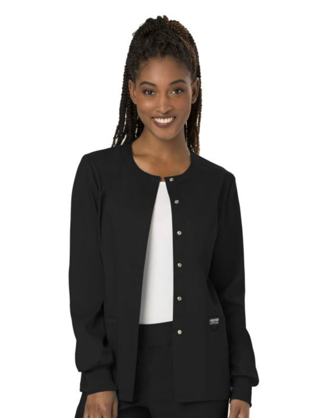 Women’s Cherokee Workwear Snap Front Jacket - WW310 - Black
