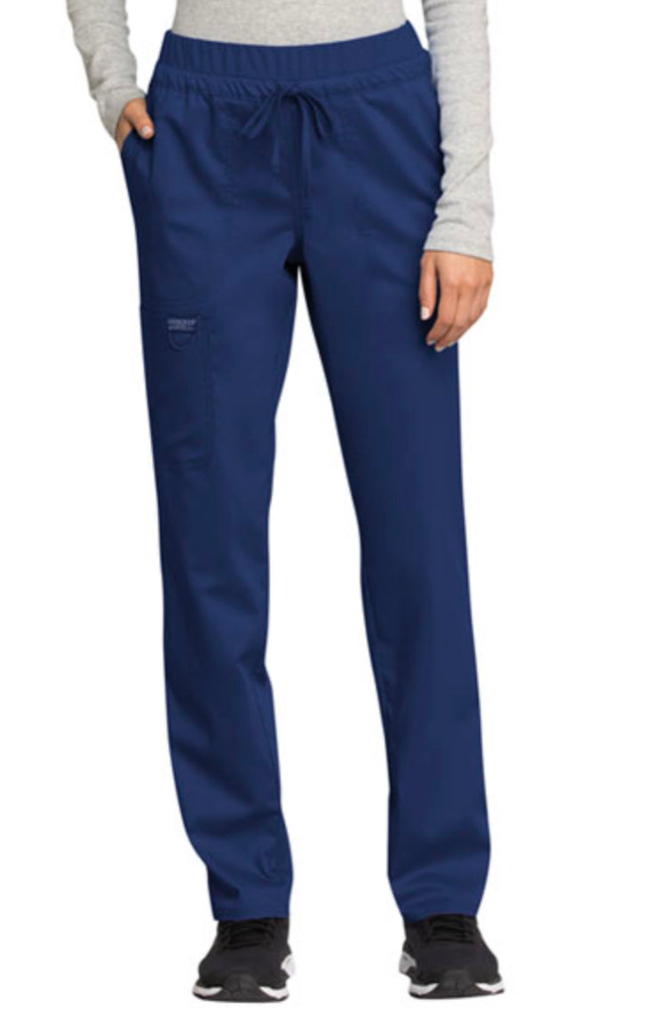 PETITE Workwear Revolution Mid Rise Tapered Leg Drawstring Pant-WW105- Navy