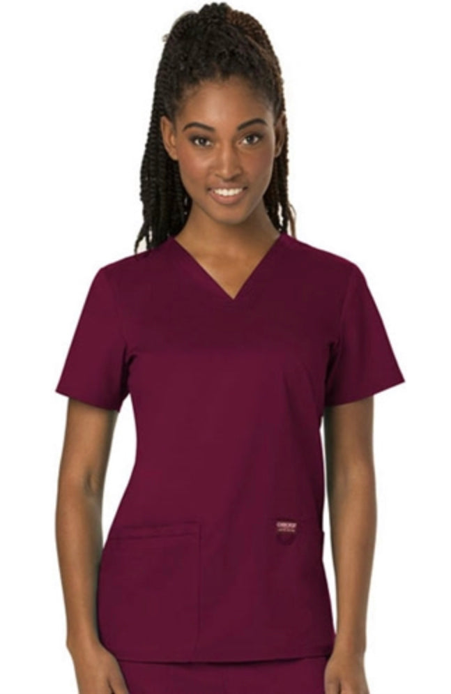 Workwear Revolution V-Neck Top-WW620- Wine