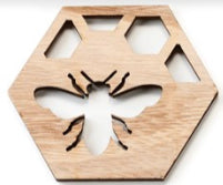 Plywood Wood Laser Cut Bee Coasters Assorted
