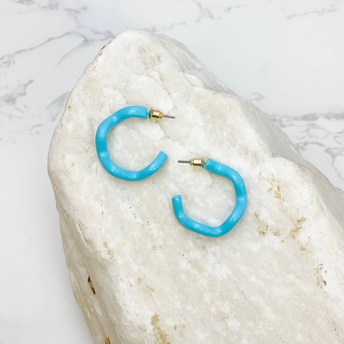 Enamel Coated Hoop Earrings