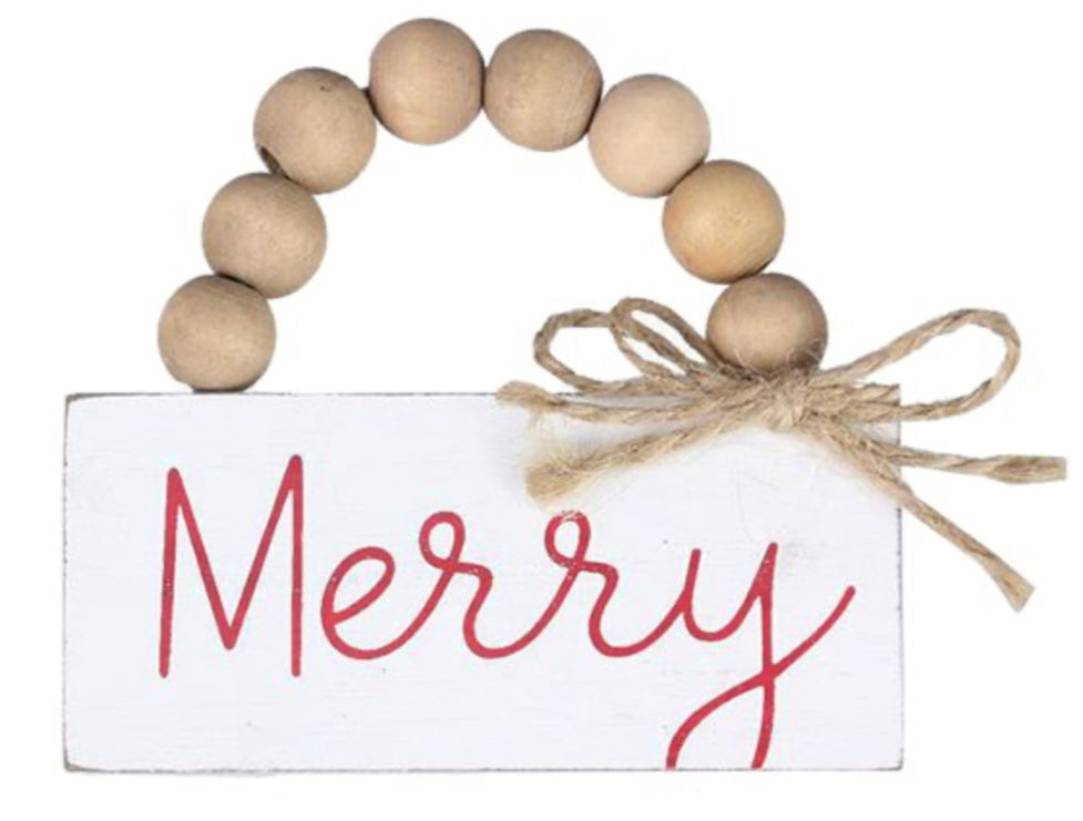 Wood Christmas Mini Signs W/Blessing Banner
