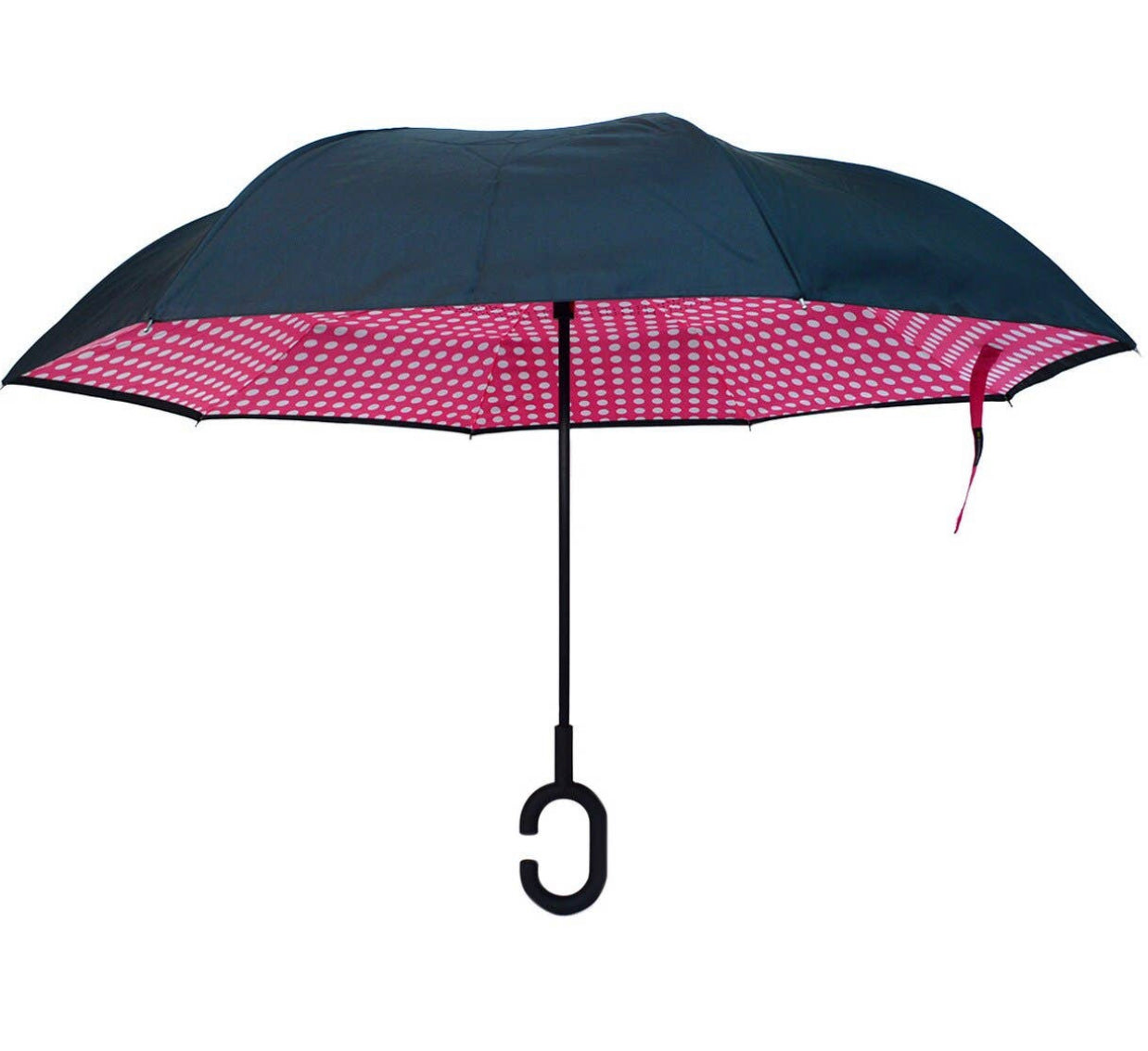 Pink Polka Dot Double Layer Inverted Umbrella