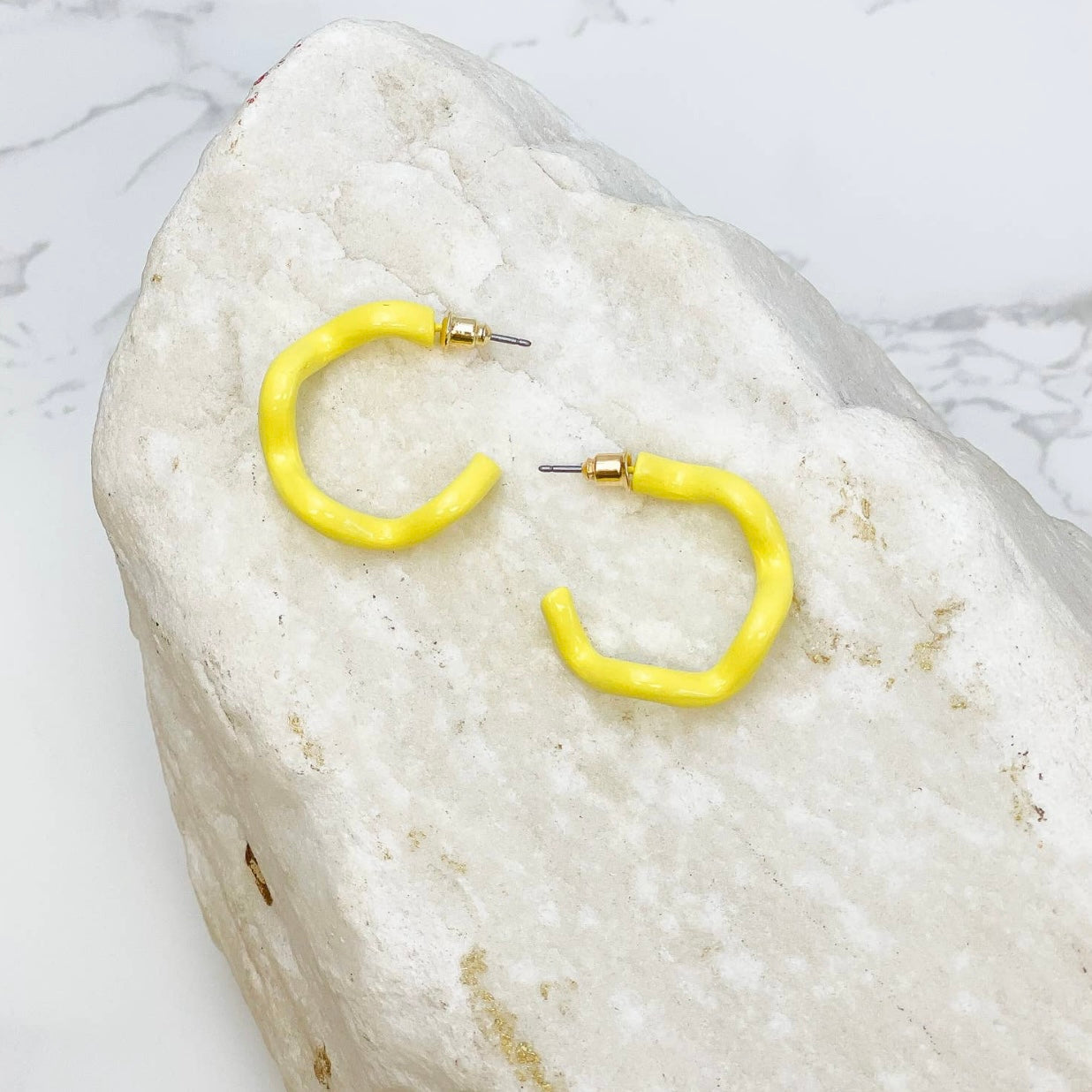 Enamel Coated Hoop Earrings