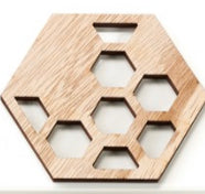 Plywood Wood Laser Cut Bee Coasters Assorted