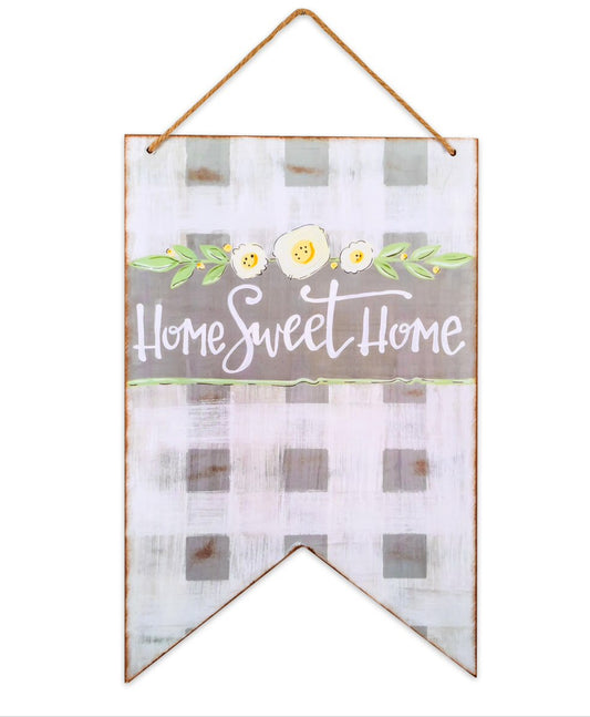Plaid Door & Wall Hanging Sign - Home Sweet Home