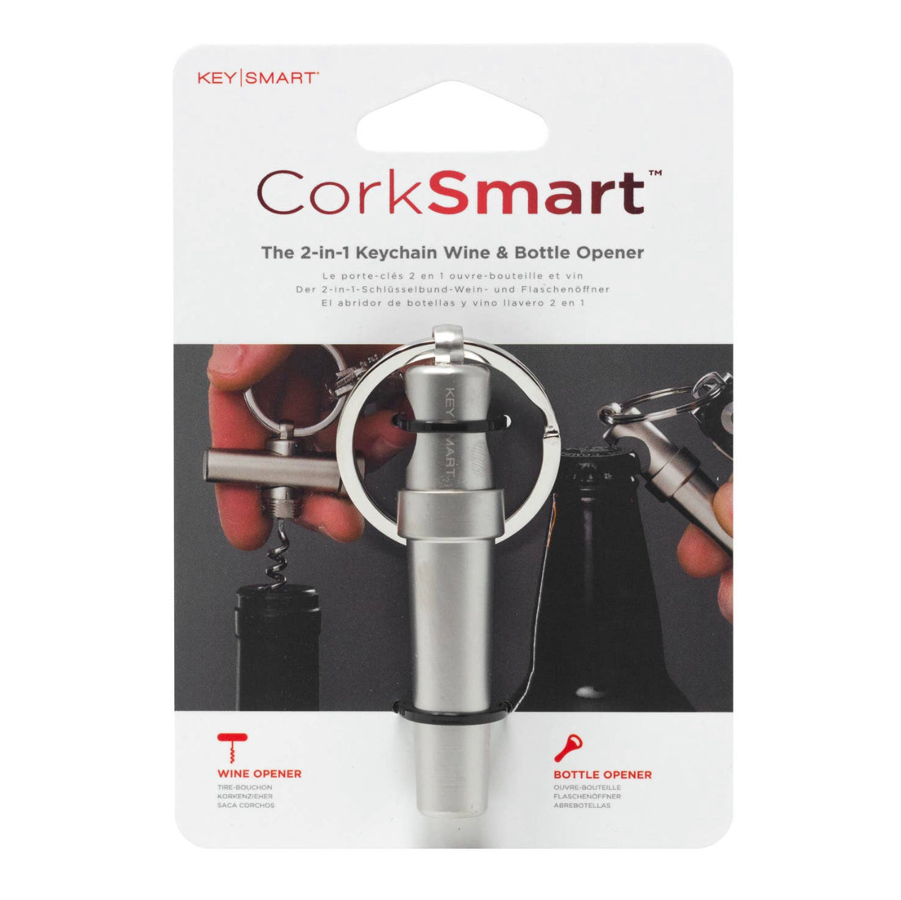 CorkSmart Keychain Wine & Bottle Opener