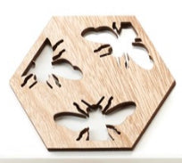 Plywood Wood Laser Cut Bee Coasters Assorted