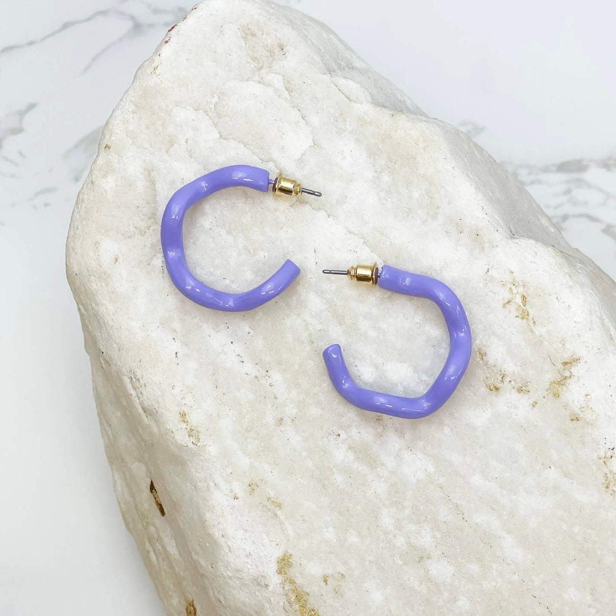 Enamel Coated Hoop Earrings
