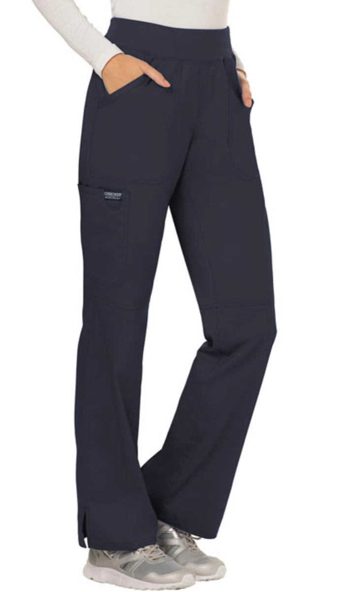 Women’s Cherokee WW Revolution Mid Rise Straight Leg Pull-On Pant - WW110 - Pewter