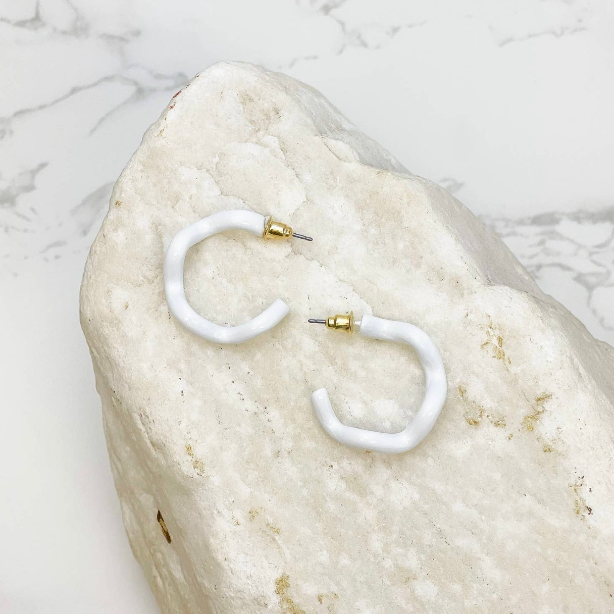 Enamel Coated Hoop Earrings