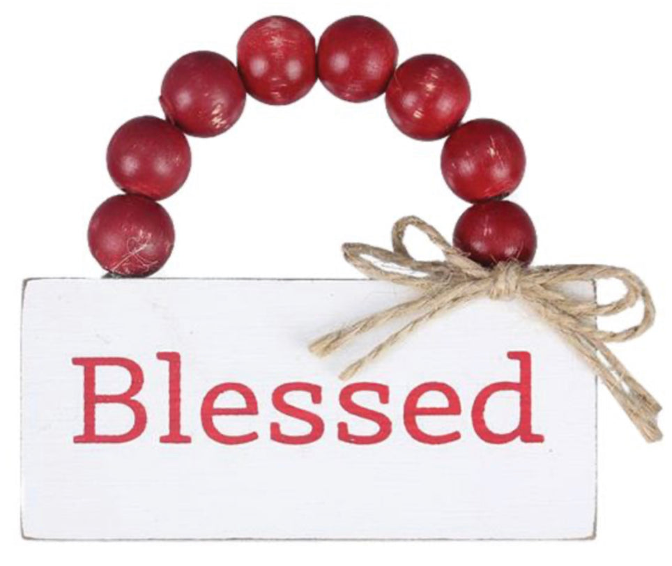 Wood Christmas Mini Signs W/Blessing Banner