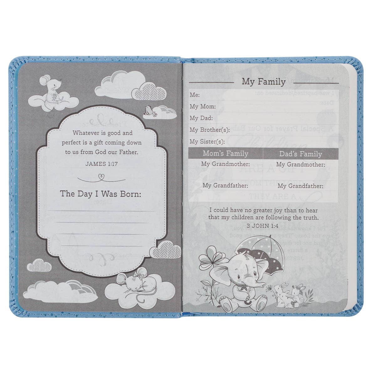 NLT Infant New Testament Blue Faux leather Bible