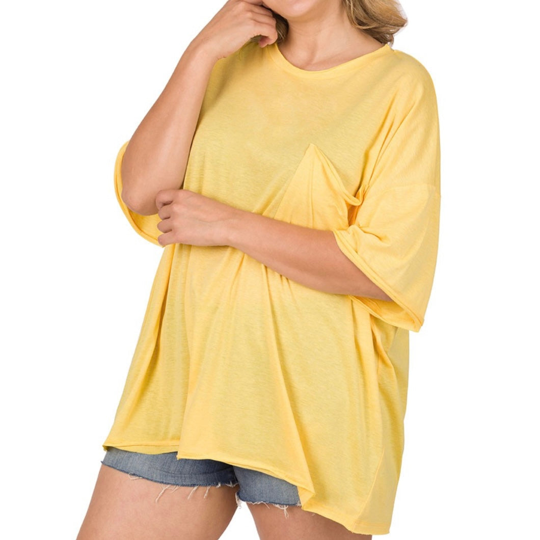 Plus Size Tri Blend Oversized Boyfriend Tee in Dusty Banana