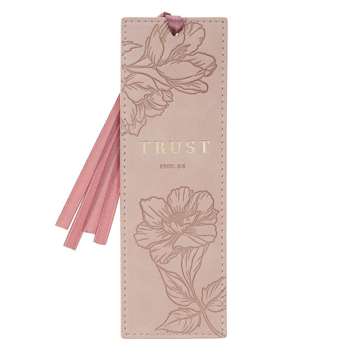 Faux Leather Pink Trust Prov. 3:5 Bookmark