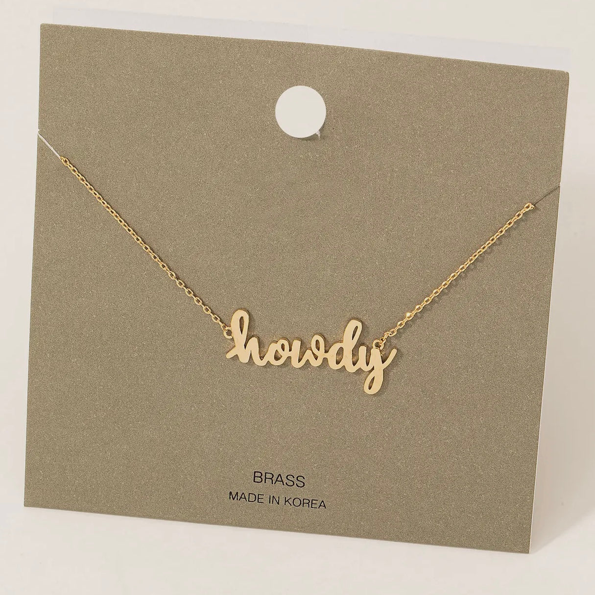 Handwritten Howdy Print Necklace