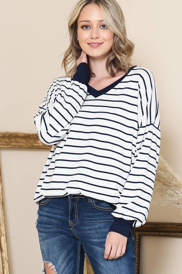 Oversized Stripe Tunic Top