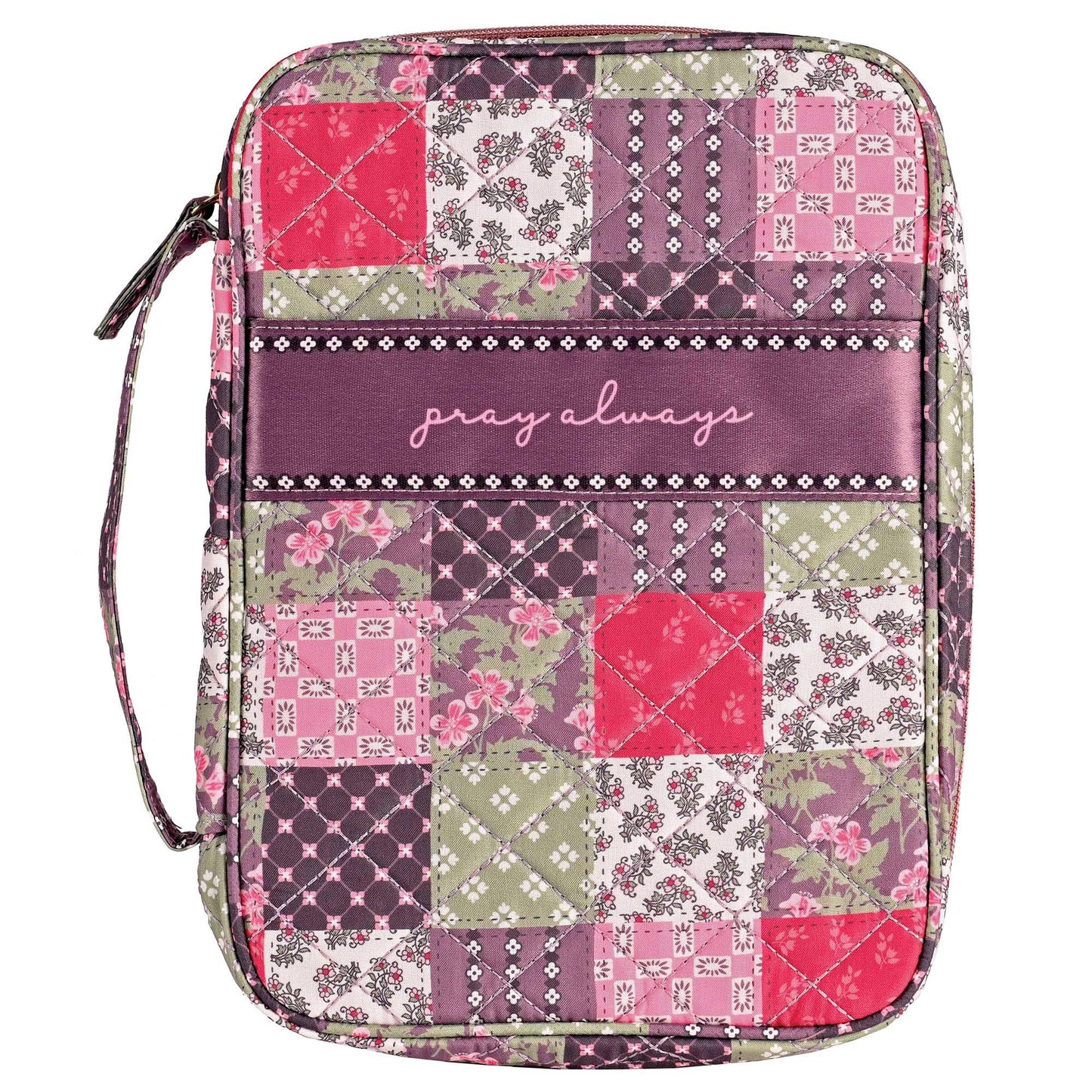 White Dove Bible Case Quilted Patchwork Brown XLarge