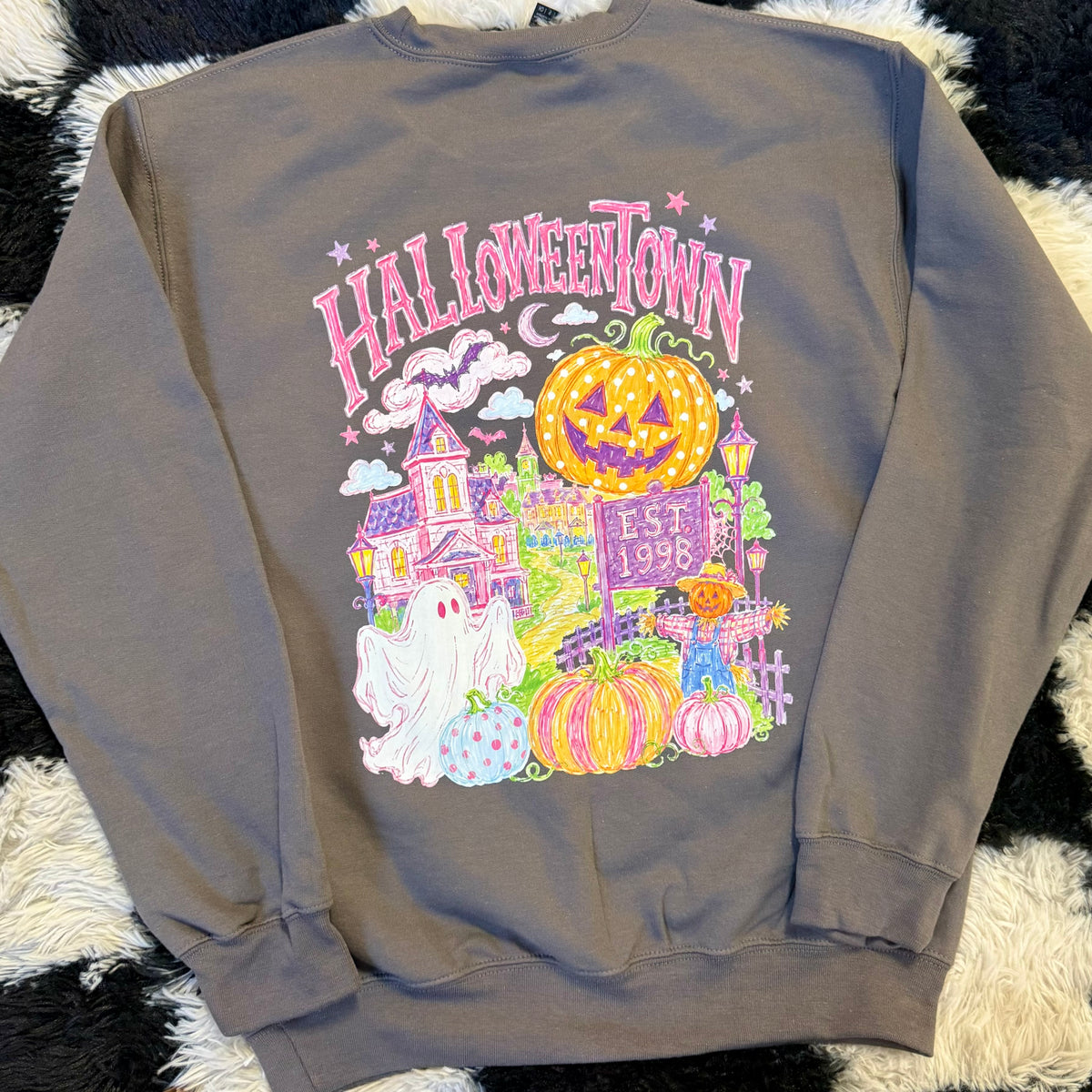 Halloween Town Graphic Crewneck Sweatshirt