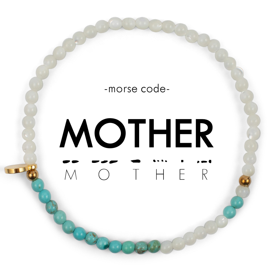 3mm Morse Code Bracelet | MOTHER: Turquoise & Howlite