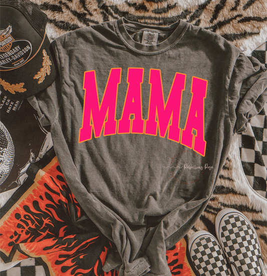 Pink & Orange Mama Graphic T-Shirt