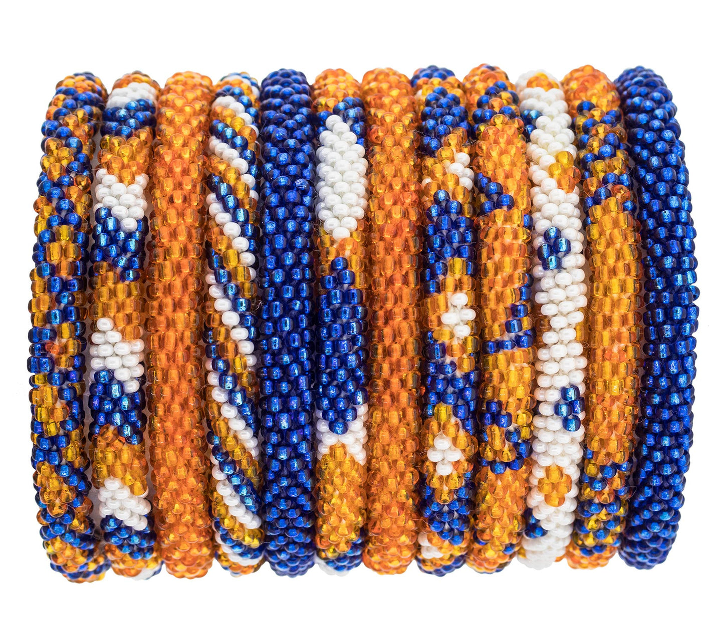 Blue and Orange Game Day Roll-On Bracelet