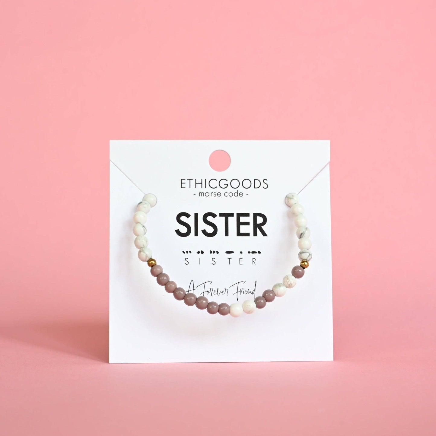 Morse Code Bracelet | SISTER: Lilac & Howlite