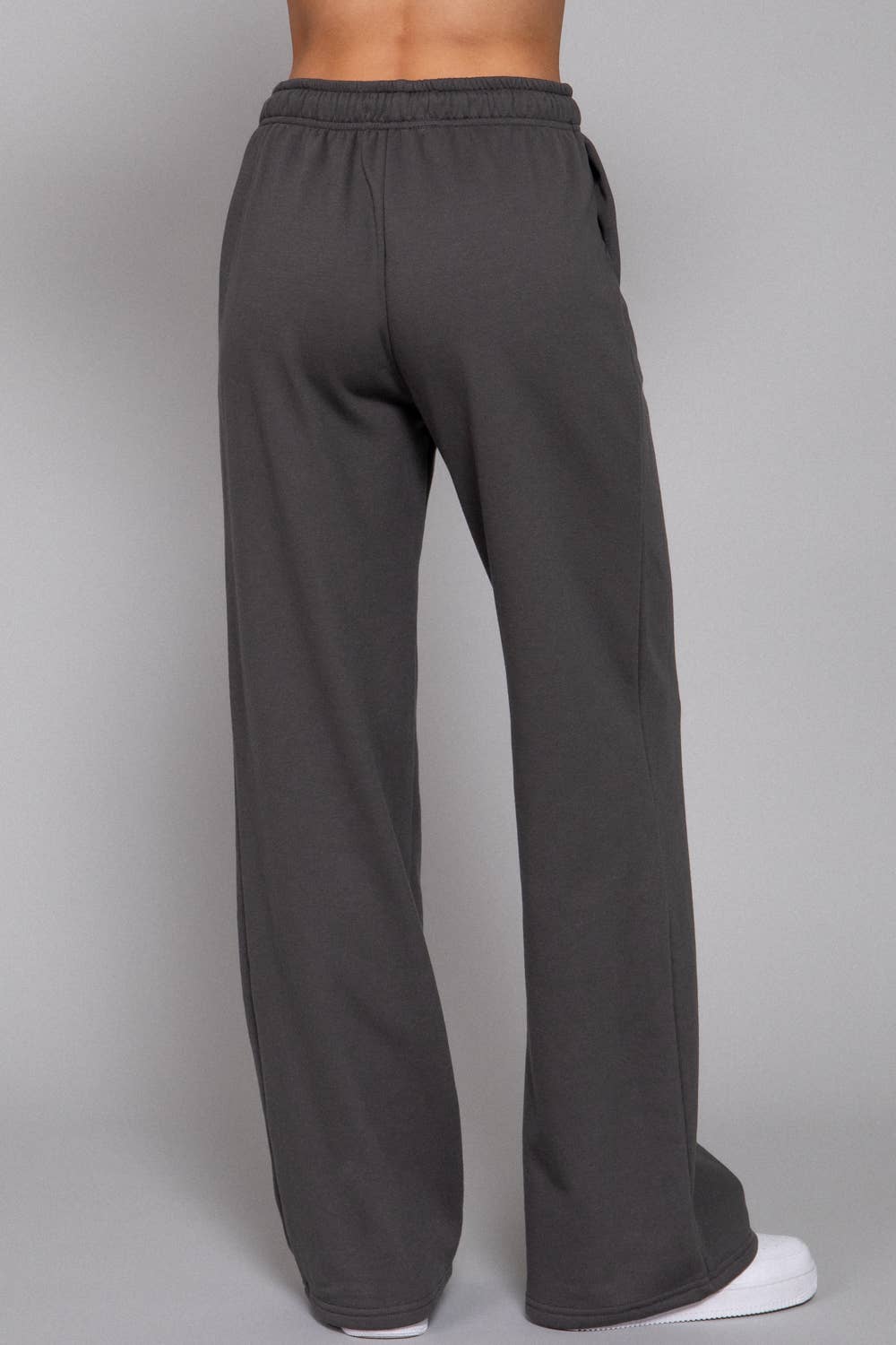 Deep Charcoal Straight Leg Inner Fleece Jogger Pants