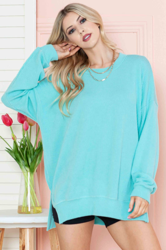 Sapphire Rib Oversized Sweatshirt