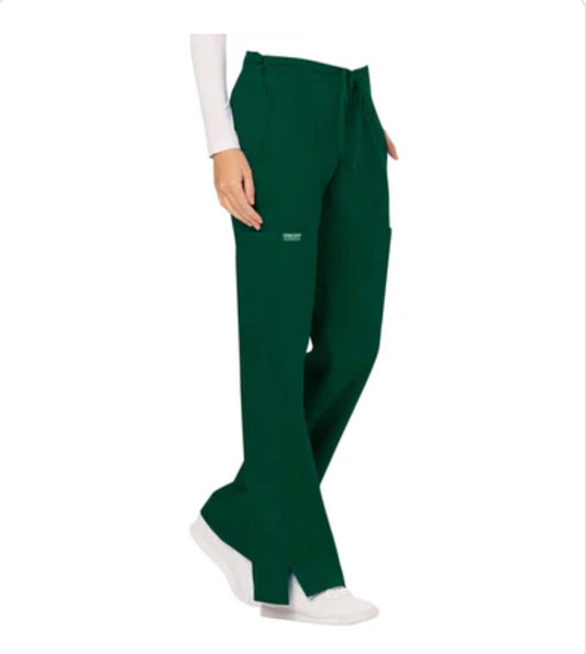 Women’s Cherokee Mid Rise Straight Leg Pull On Pant - WW120 - Hunter Green