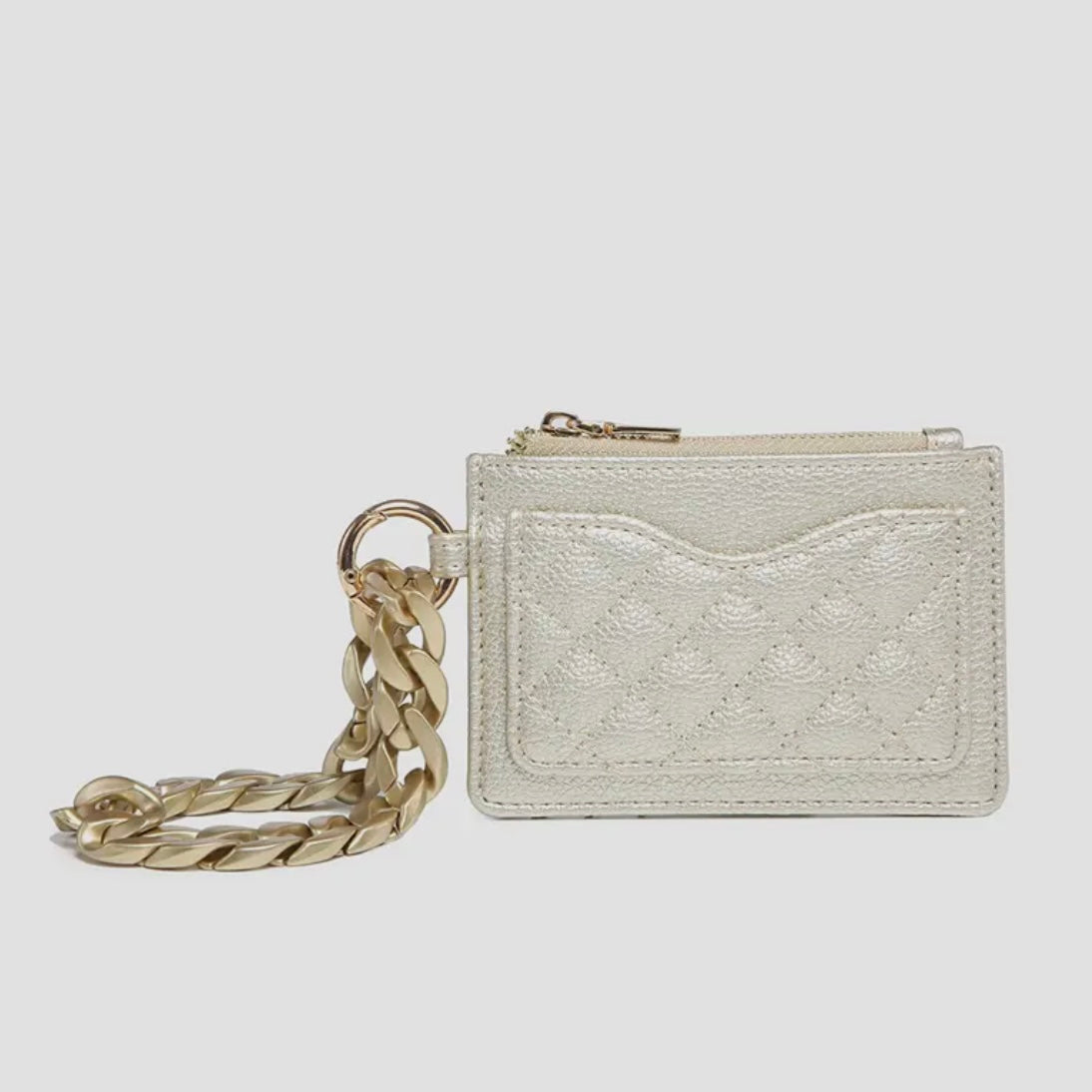 Jen & Co. Rhodes Quilted Wallet w/ Chain Bangle - Gold