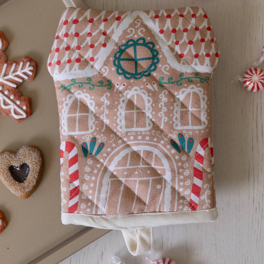 Gingerbread House Oven Mitt