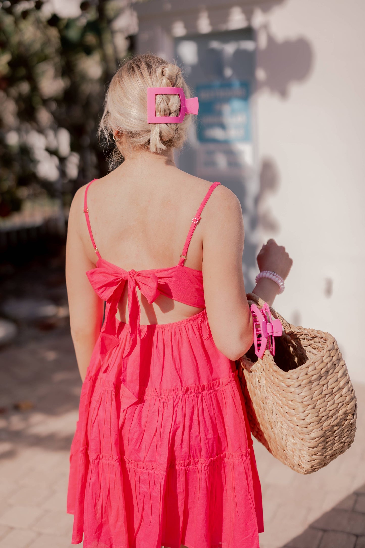 Paradise Pink Large Flat Square Hair Clip