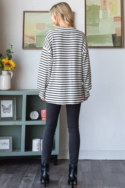 Black & White Stripe Urban Top