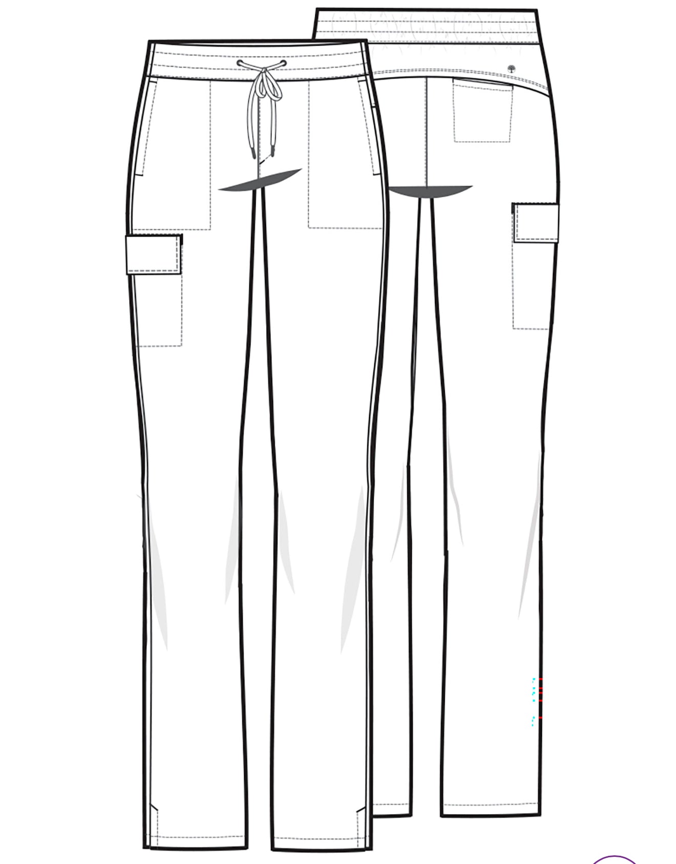 Healing Hands Mid Rise Drawstring Straight Leg Pant in Black
