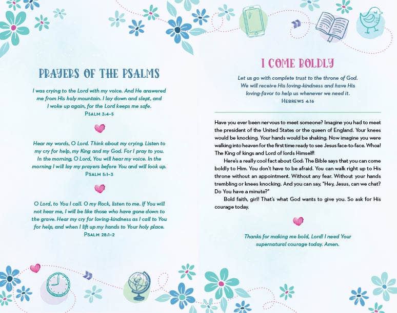 The Prayer Map Bible for Girls NLV [Sky Blue Shimmer]