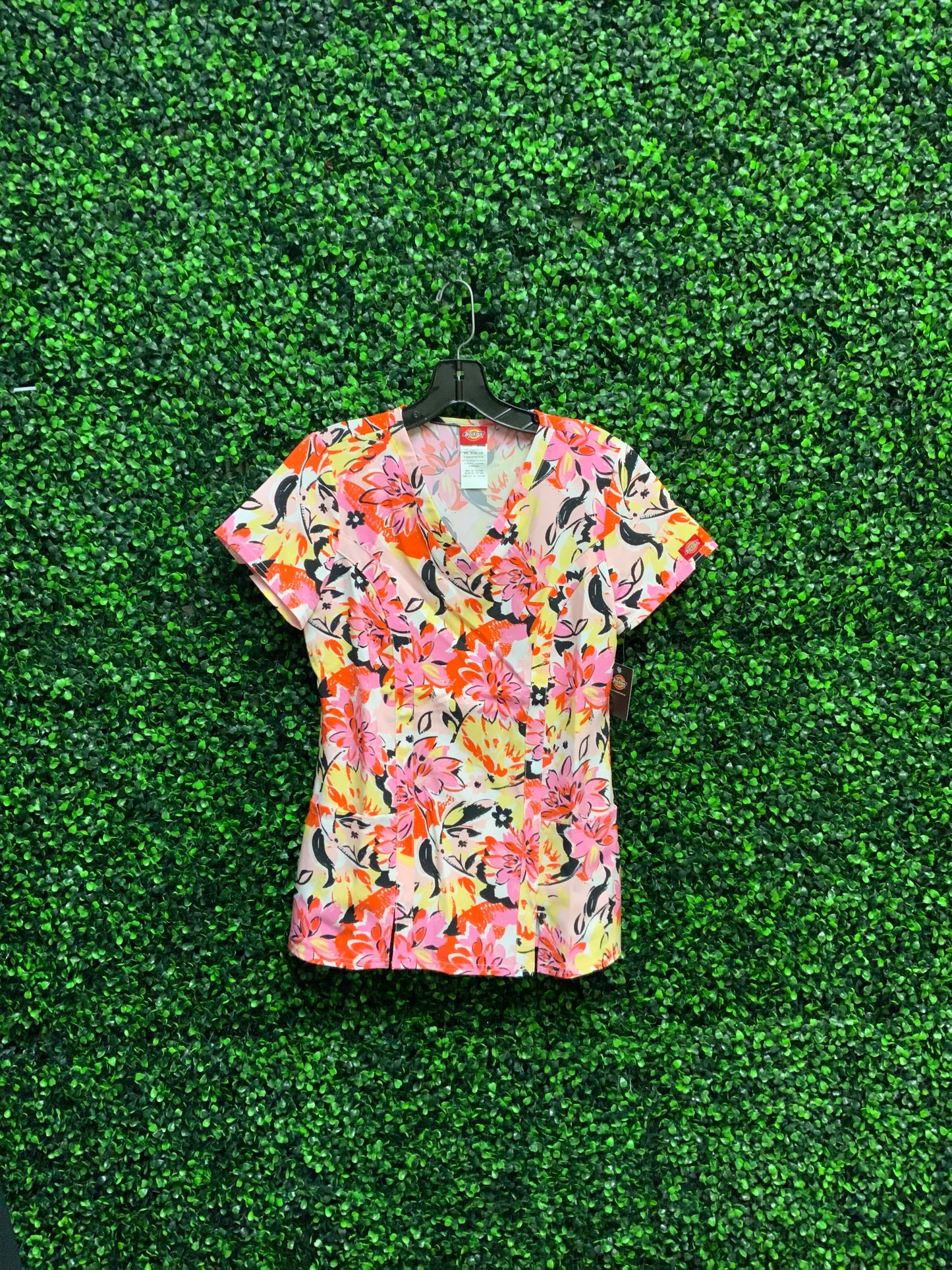 Dickies Floral Scrub Top, XS