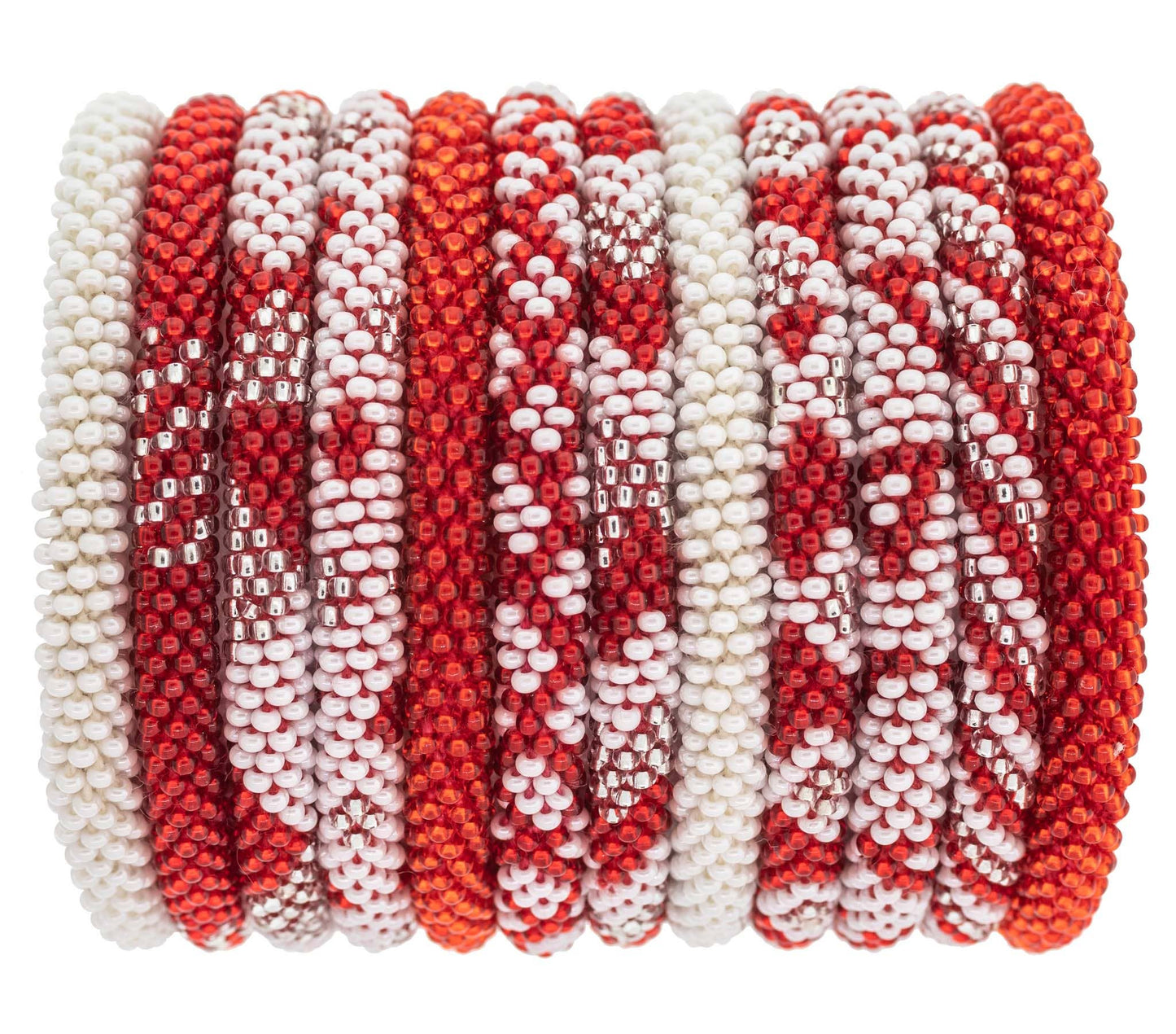 Red and White Roll-On Bracelet