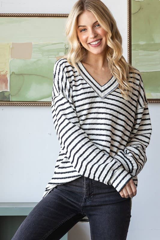 Black & White Stripe Urban Top