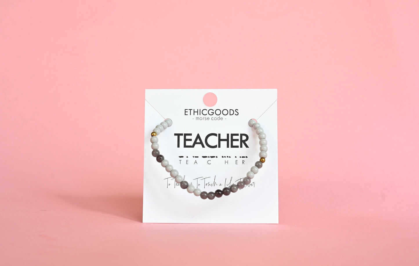 Morse Code Bracelet | TEACHER: Light Grey & Smoke