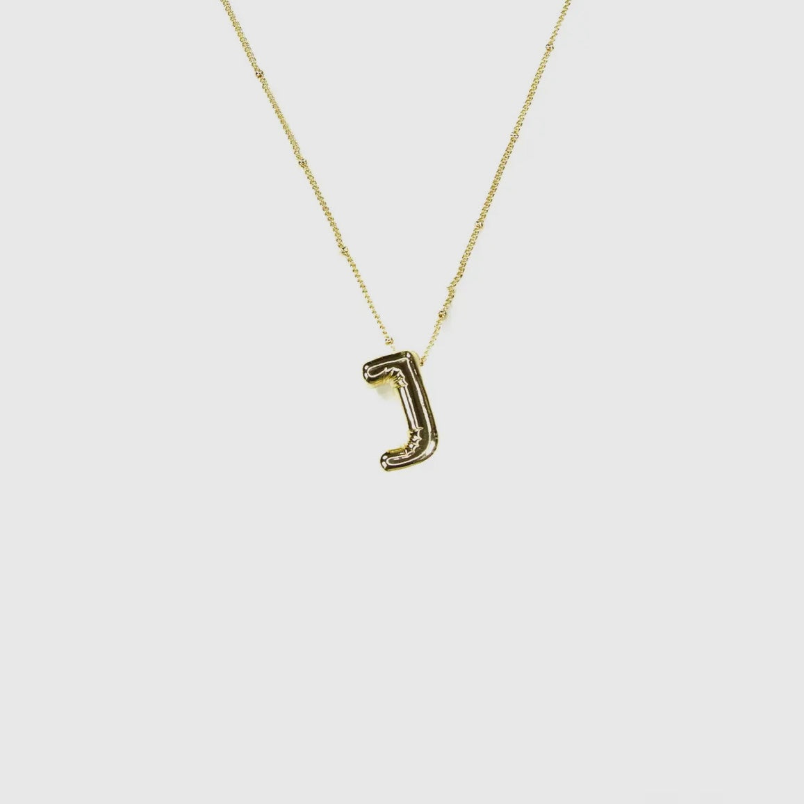 Initial Balloon Bubble 18K Gold Necklace