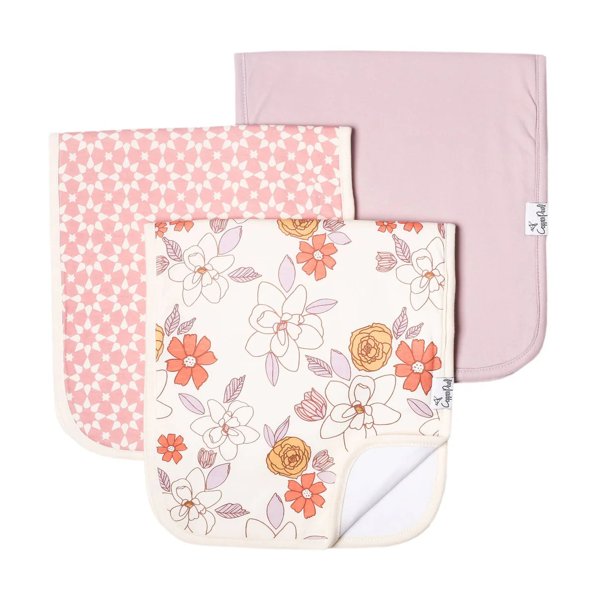 Copper Pearl Ferra Burp Cloth Set