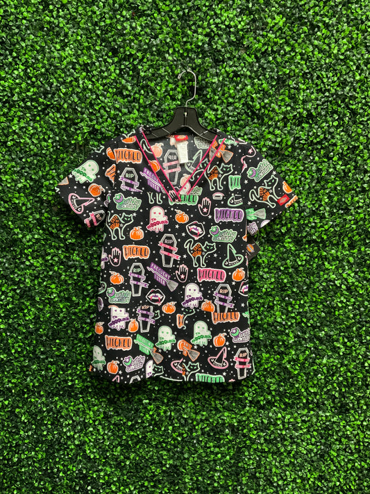 Dickies Halloween Scrub Top, XS