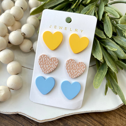 Clay Heart Stud Earrings