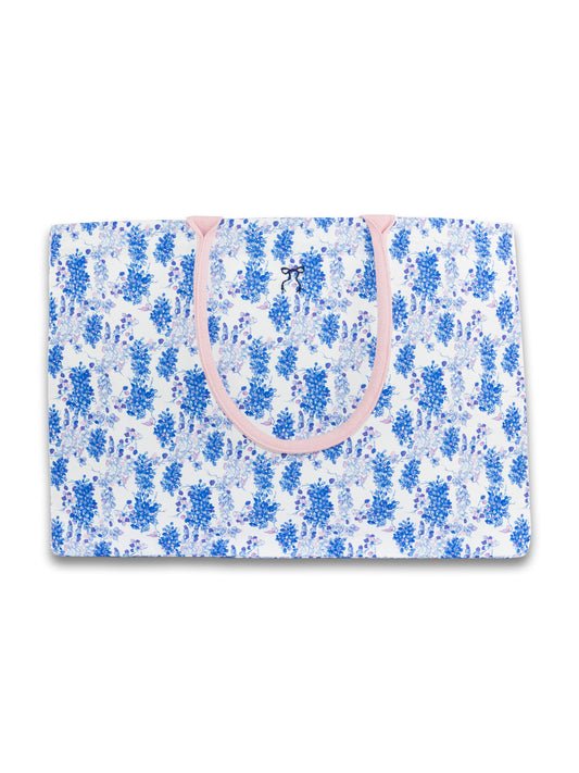 Simply Southern Blue Floral Oversized Canvas Tote