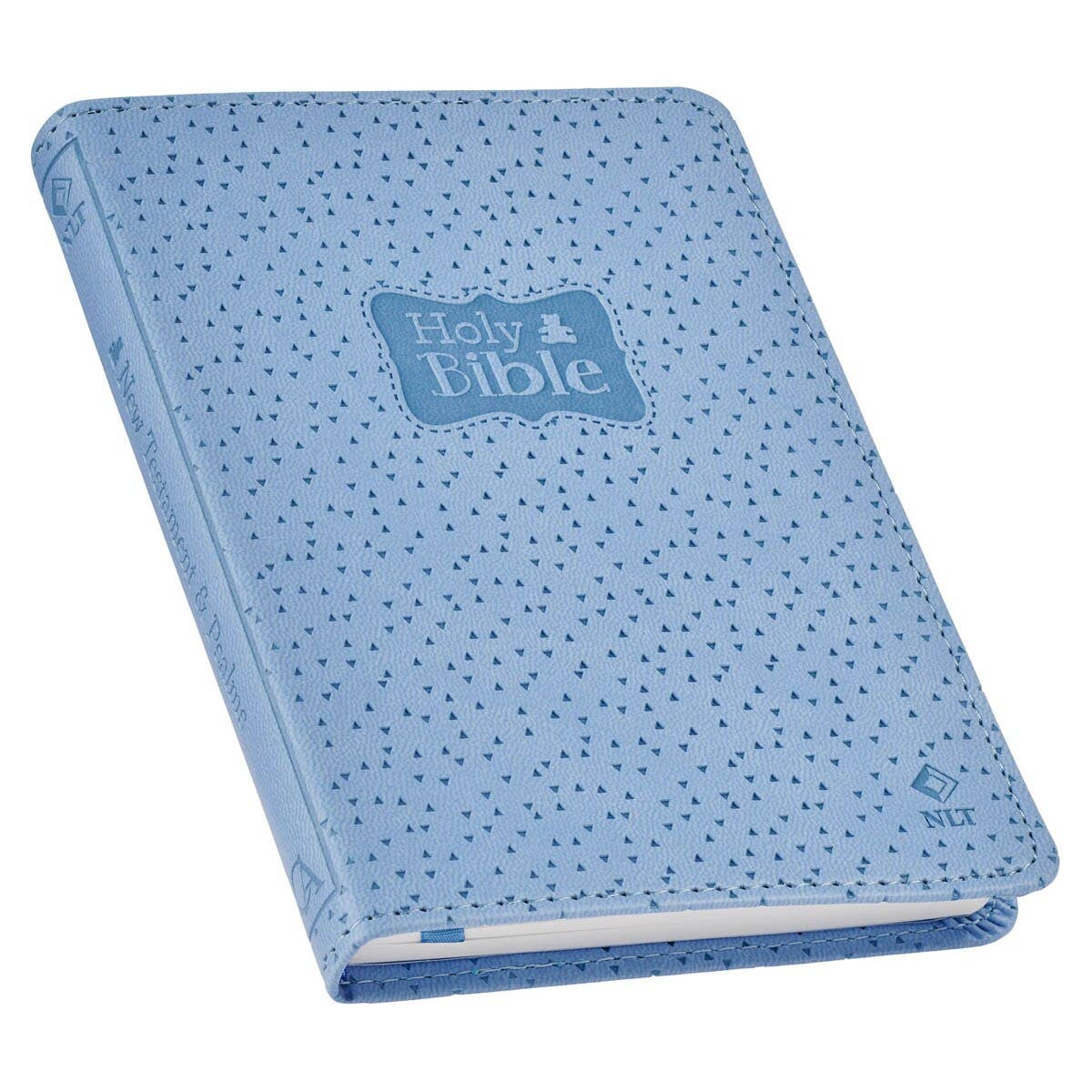 NLT Infant New Testament Blue Faux leather Bible