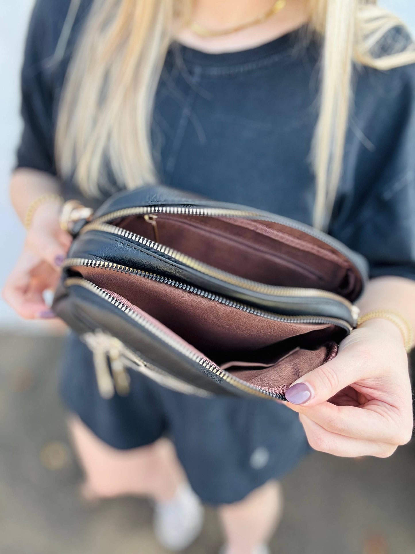 Black Checkmate Crossbody